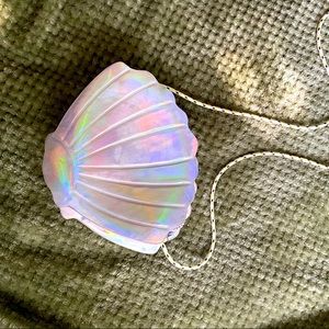 Holographic Jcrew / Crewcuts silver shell bag / clutch